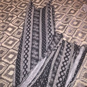 Long dress, has a cute pattern, nice material